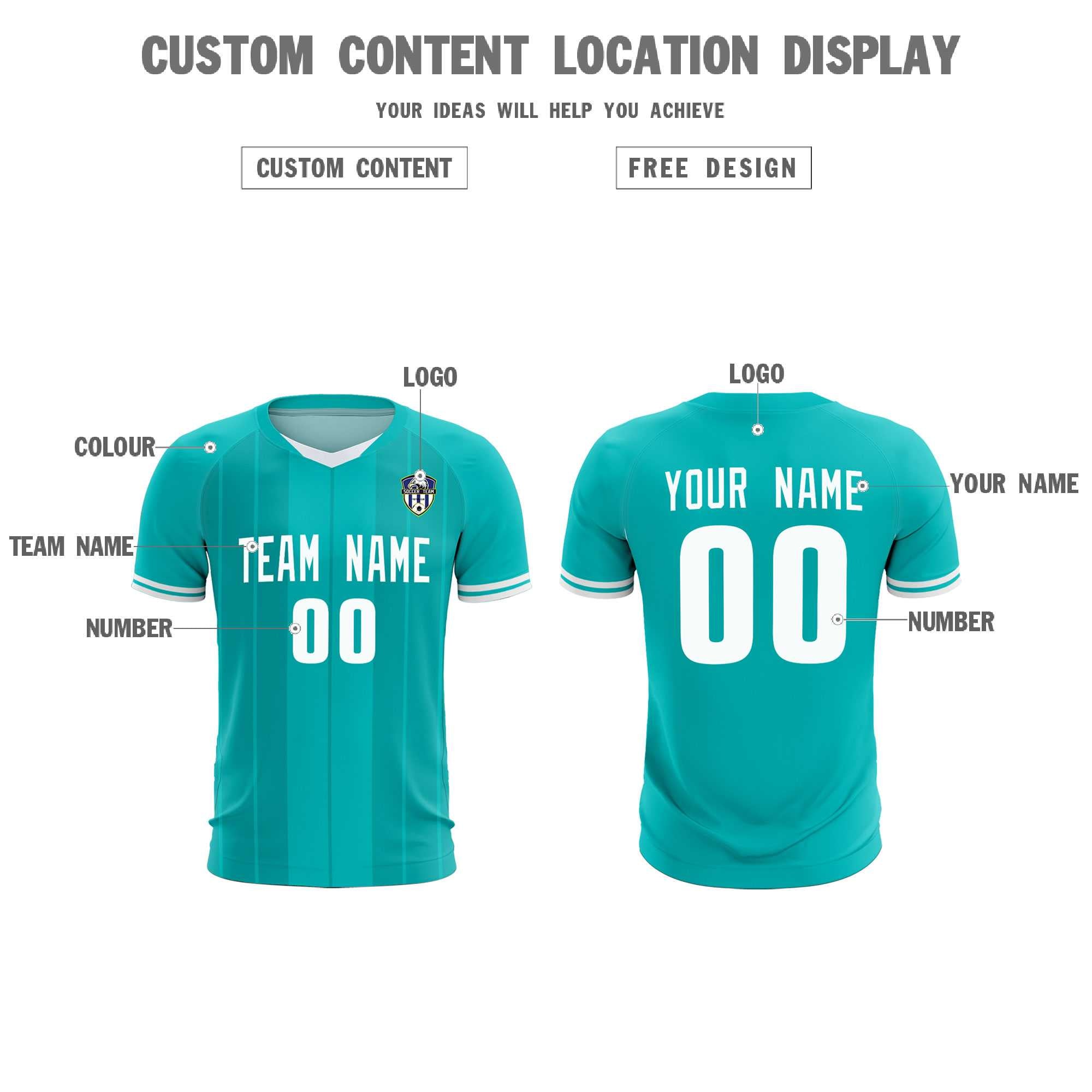 Custom Green Classic Striped Personalized Soccer Tops/Sets Jersey