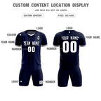 Custom Navy Classic Striped Personalized Soccer Tops/Sets Jersey