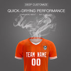 Custom Orange Classic Striped Personalized Soccer Tops/Sets Jersey