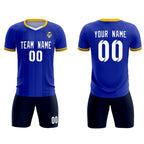 Custom Royal Classic Striped Personalized Soccer Tops/Sets Jersey