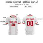 Custom White Classic Striped Personalized Soccer Tops/Sets Jersey