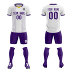Custom White Classic Striped Personalized Soccer Tops/Sets Jersey