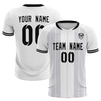Custom White Classic Striped Personalized Soccer Tops/Sets Jersey