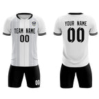 Custom White Classic Striped Personalized Soccer Tops/Sets Jersey