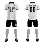 Custom White Classic Striped Personalized Soccer Tops/Sets Jersey