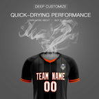 Custom Black Classic Striped Personalized Soccer Tops/Sets Jersey