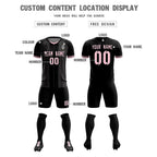 Custom Black Classic Striped Personalized Soccer Tops/Sets Jersey