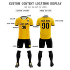 Custom Gold Classic Striped Personalized Soccer Tops/Sets Jersey