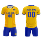 Custom Gold Classic Striped Personalized Soccer Tops/Sets Jersey