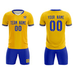 Custom Gold Classic Striped Personalized Soccer Tops/Sets Jersey