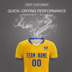 Custom Gold Classic Striped Personalized Soccer Tops/Sets Jersey
