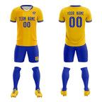 Custom Gold Classic Striped Personalized Soccer Tops/Sets Jersey