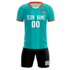 Custom Green Classic Striped Personalized Soccer Tops/Sets Jersey