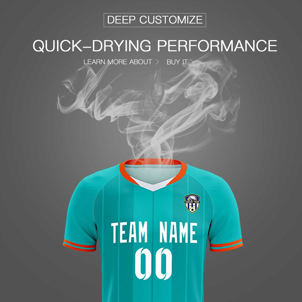Custom Green Classic Striped Personalized Soccer Tops/Sets Jersey