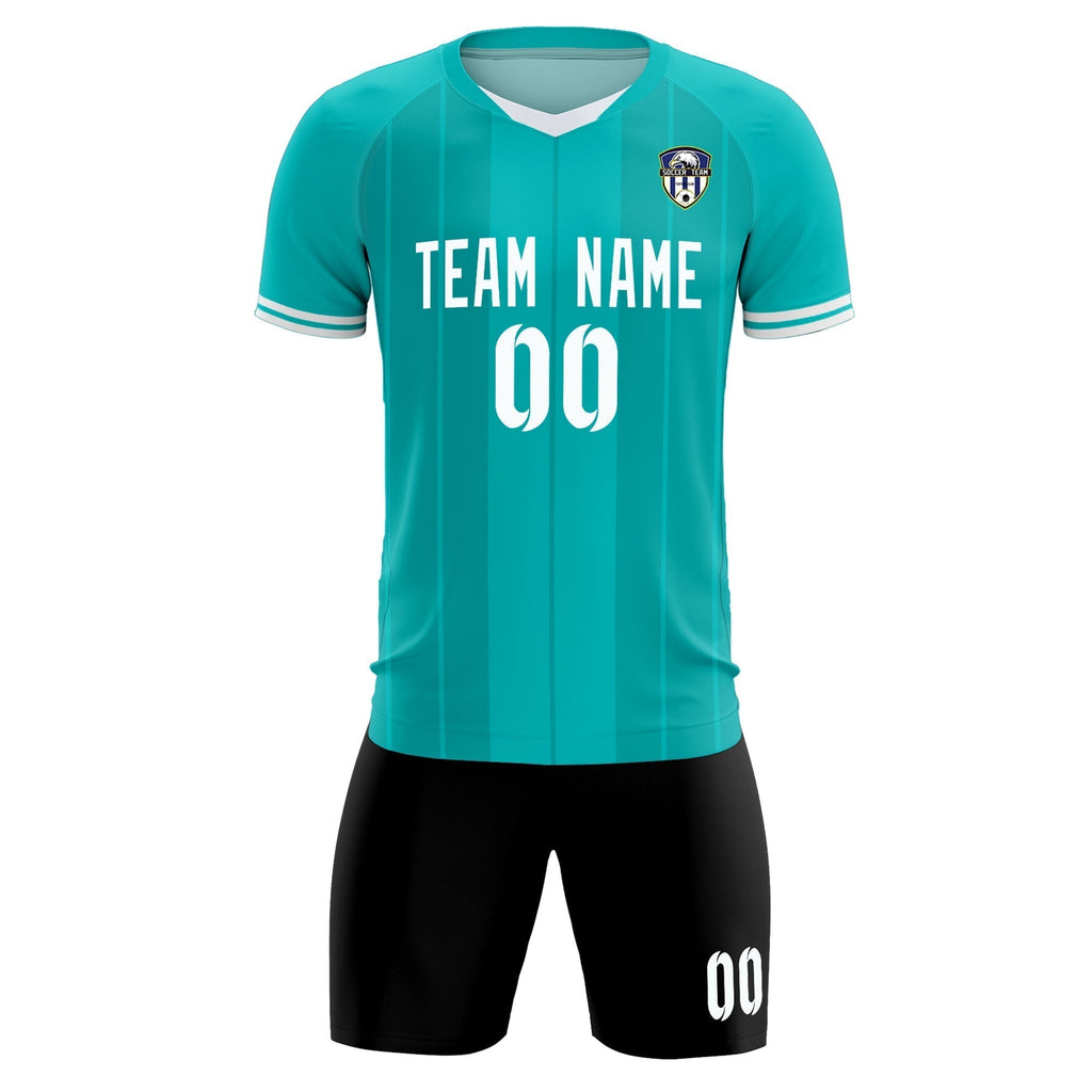 Custom Green Classic Striped Personalized Soccer Tops/Sets Jersey