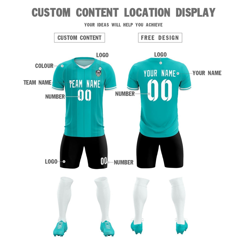 Custom Green Classic Striped Personalized Soccer Tops/Sets Jersey