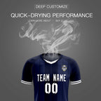 Custom Navy Classic Striped Personalized Soccer Tops/Sets Jersey