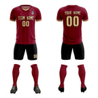 Custom Crimson Classic Striped Personalized Soccer Tops/Sets Jersey