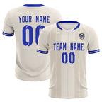 Custom Cream Classic Striped Personalized Soccer Tops/Sets Jersey