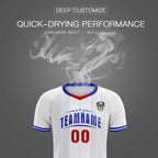 Custom White Classic Striped Personalized Soccer Tops/Sets Jersey