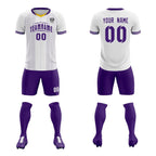 Custom White Classic Striped Personalized Soccer Tops/Sets Jersey