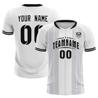 Custom White Classic Striped Personalized Soccer Tops/Sets Jersey
