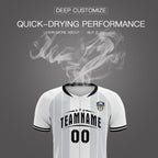 Custom White Classic Striped Personalized Soccer Tops/Sets Jersey