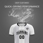 Custom White Classic Striped Personalized Soccer Tops/Sets Jersey