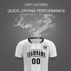 Custom White Classic Striped Personalized Soccer Tops/Sets Jersey