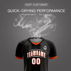 Custom Black Classic Striped Personalized Soccer Tops/Sets Jersey