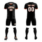 Custom Black Classic Striped Personalized Soccer Tops/Sets Jersey