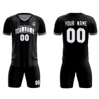Custom Black Classic Striped Personalized Soccer Tops/Sets Jersey