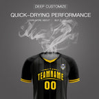 Custom Black Classic Striped Personalized Soccer Tops/Sets Jersey