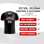 Custom Black Classic Striped Personalized Soccer Tops/Sets Jersey