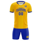 Custom Gold Classic Striped Personalized Soccer Tops/Sets Jersey