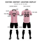 Custom Light Pink Classic Striped Personalized Soccer Tops/Sets Jersey
