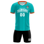 Custom Green Classic Striped Personalized Soccer Tops/Sets Jersey