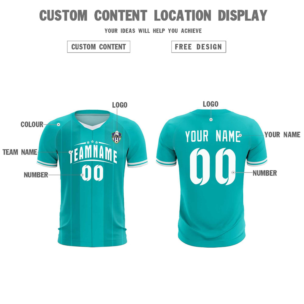 Custom Green Classic Striped Personalized Soccer Tops/Sets Jersey