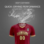 Custom Crimson Classic Striped Personalized Soccer Tops/Sets Jersey