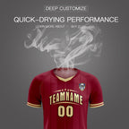 Custom Crimson Classic Striped Personalized Soccer Tops/Sets Jersey