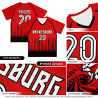 Custom Red Black Printing Outdoor Tracksuit Soccer Sets Jersey