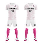 Custom White Pink Training Uniform For Men Soccer Sets Jersey