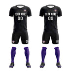 Custom Black Purple Training Uniform For Men Soccer Sets Jersey