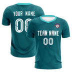 Custom Aqua Aqua Training Uniform For Men Soccer Sets Jersey