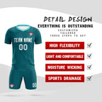 Custom Aqua Aqua Training Uniform For Men Soccer Sets Jersey