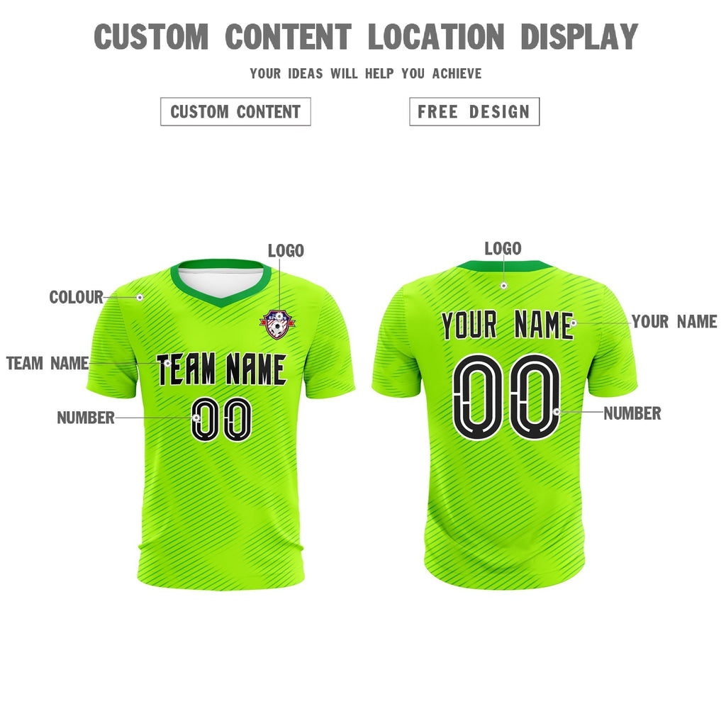 Custom Neon Green Kelly Green Training Uniform For Men Soccer Sets Jersey