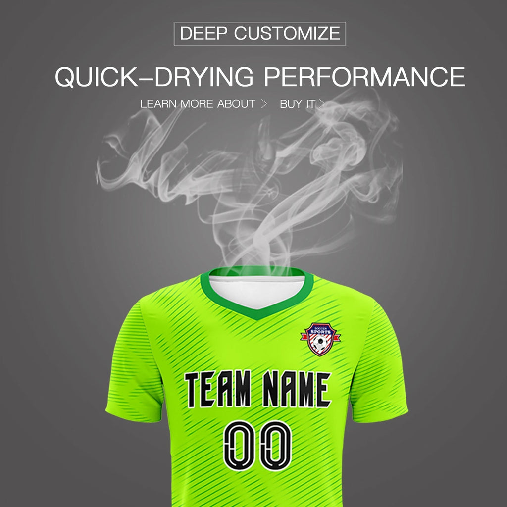 Custom Neon Green Kelly Green Training Uniform For Men Soccer Sets Jersey