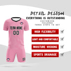 Custom Light Pink White Training Uniform For Men Soccer Sets Jersey