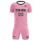 Custom Light Pink White Training Uniform For Men Soccer Sets Jersey