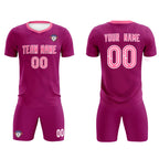 Custom Rose Red Pink Training Uniform For Men Soccer Sets Jersey